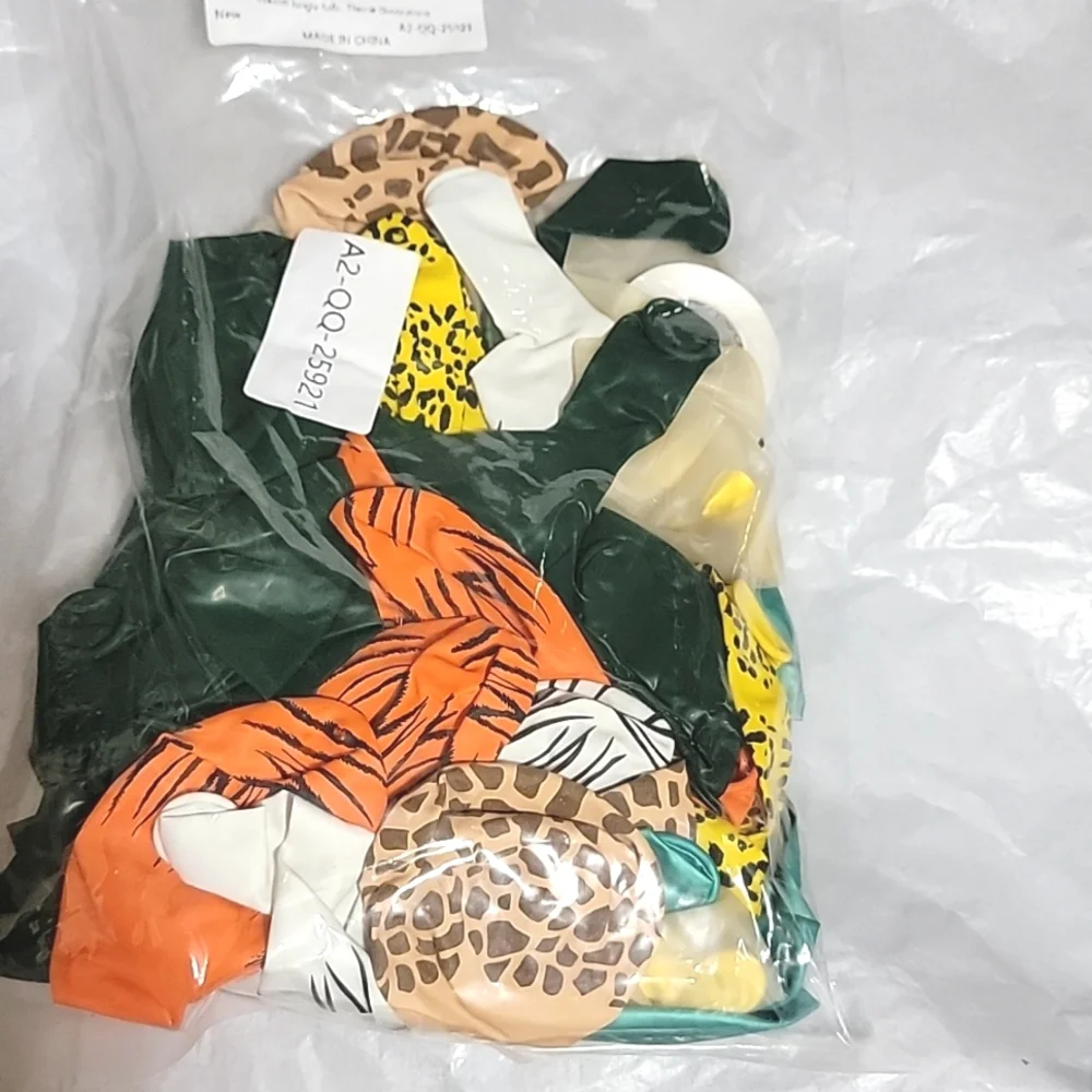 New 24pcs 12' Jungle Safari Gold Confetti Latex Balloons Tiger Zebra Theme Party